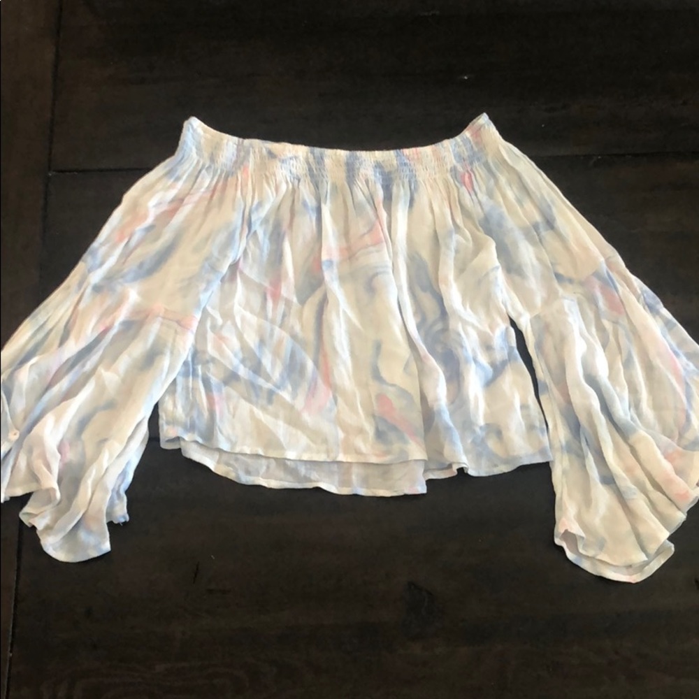 Hollister off the shoulder tie dye top